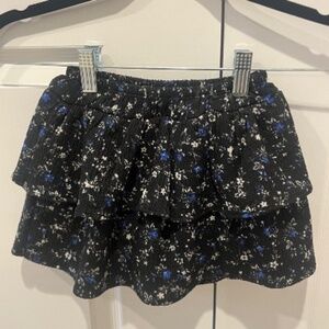 BABY GAP Toddler Tiered Black Floral Skort - 3T